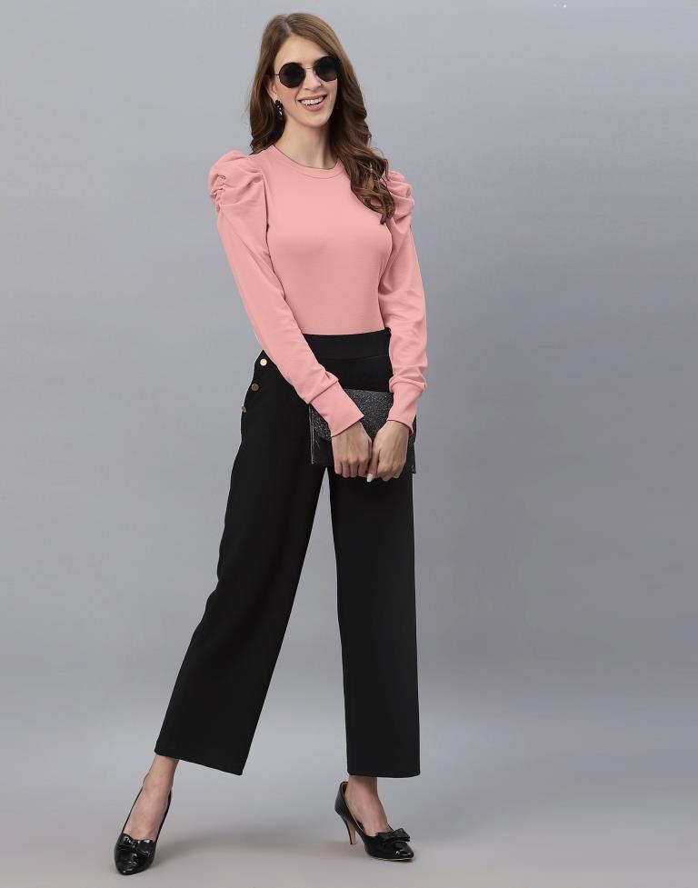 Peach Puff Sleeve Top