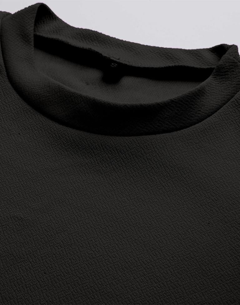 Black Puff Sleeve Top