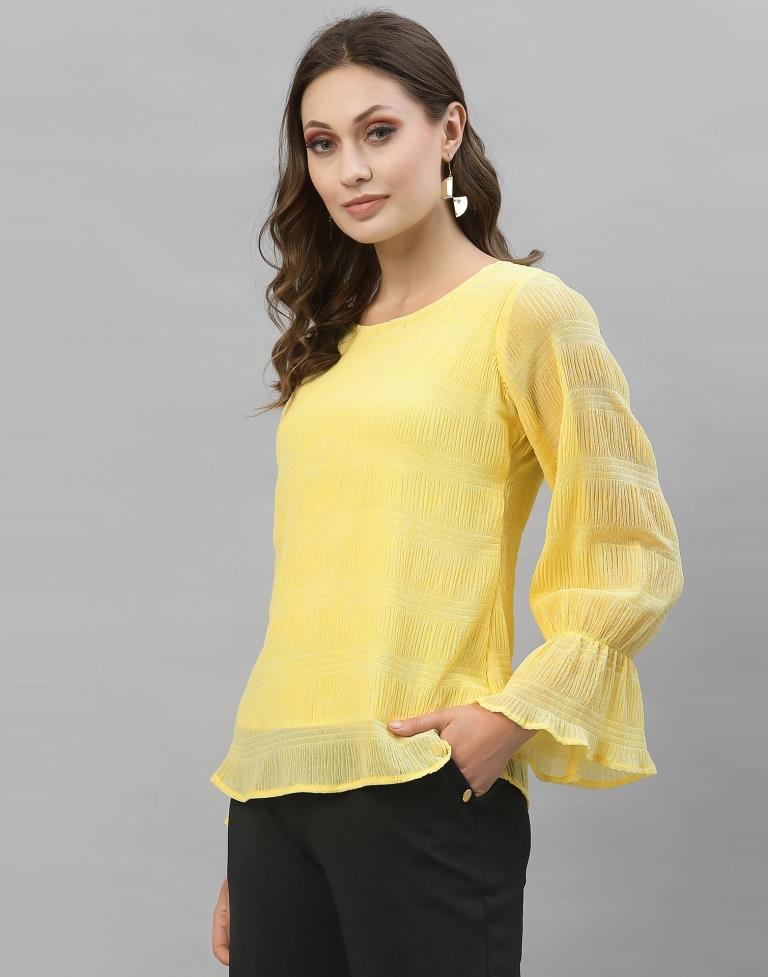 Light Yellow Bell Sleeve Top