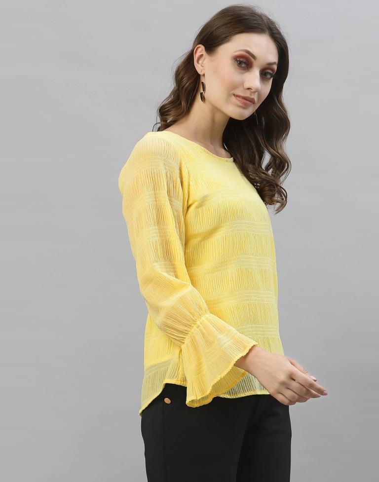 Light Yellow Bell Sleeve Top