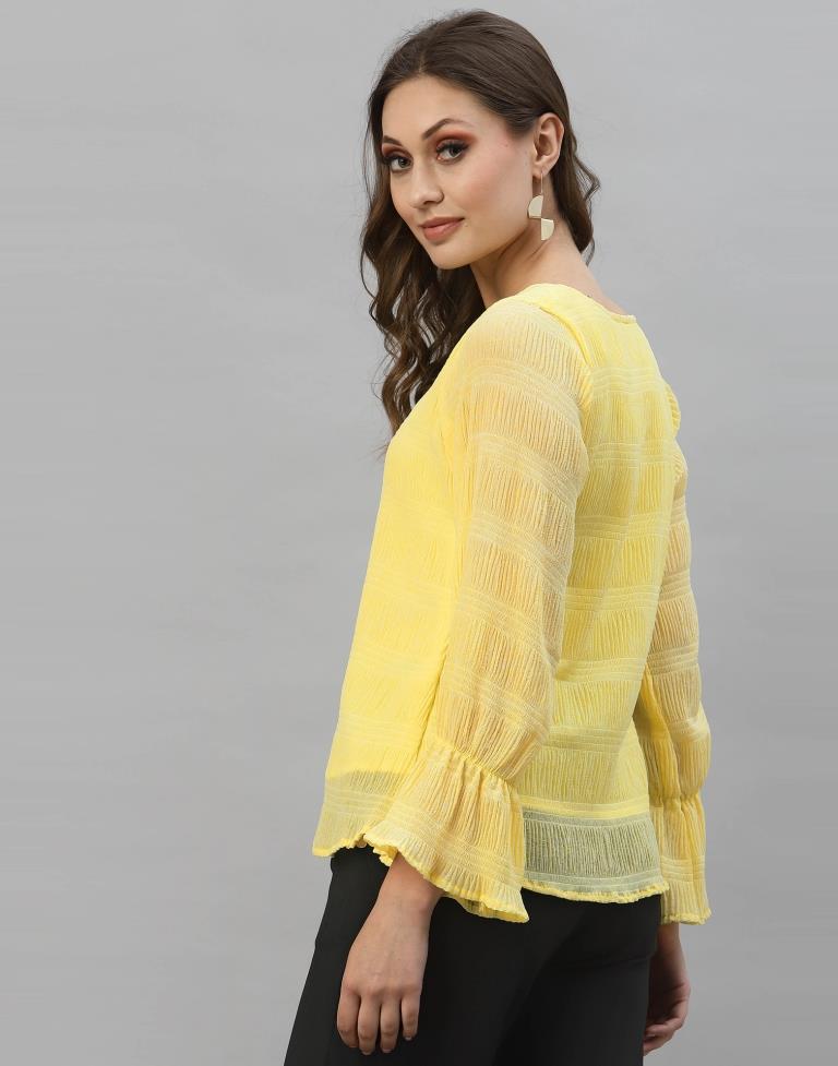 Light Yellow Bell Sleeve Top