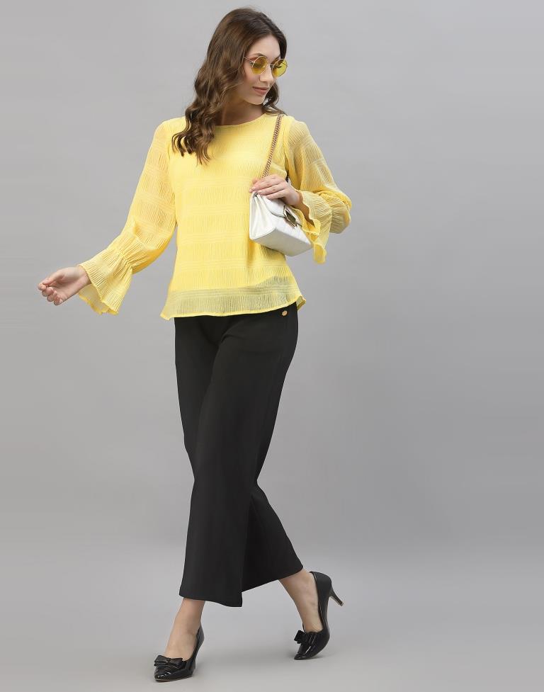 Light Yellow Bell Sleeve Top