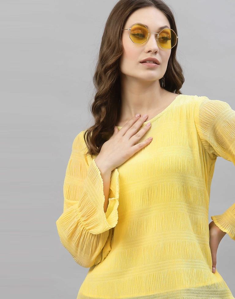Light Yellow Bell Sleeve Top