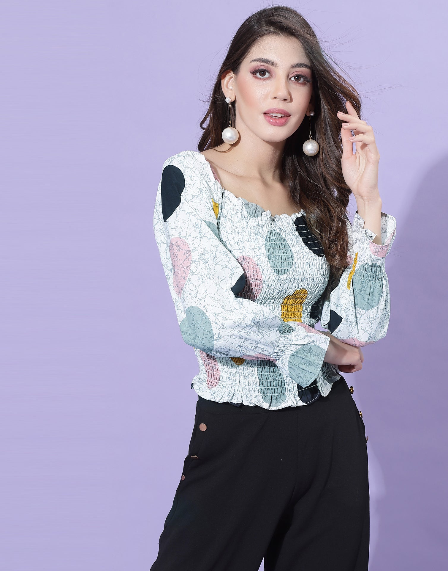 White Smocked Top