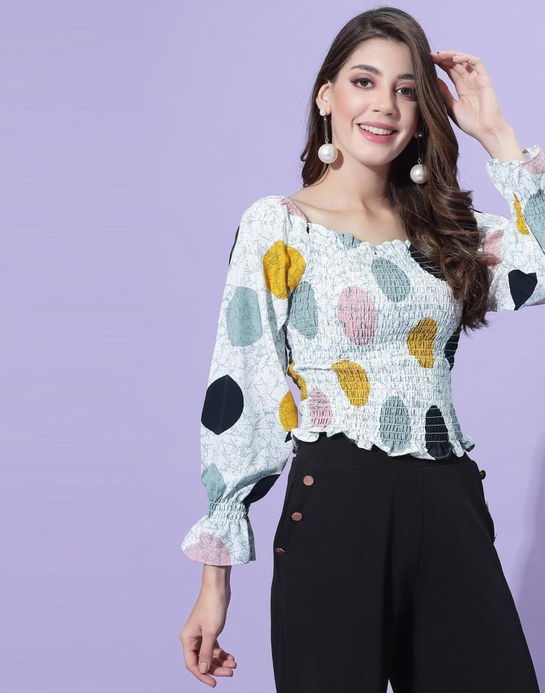 White Smocked Top