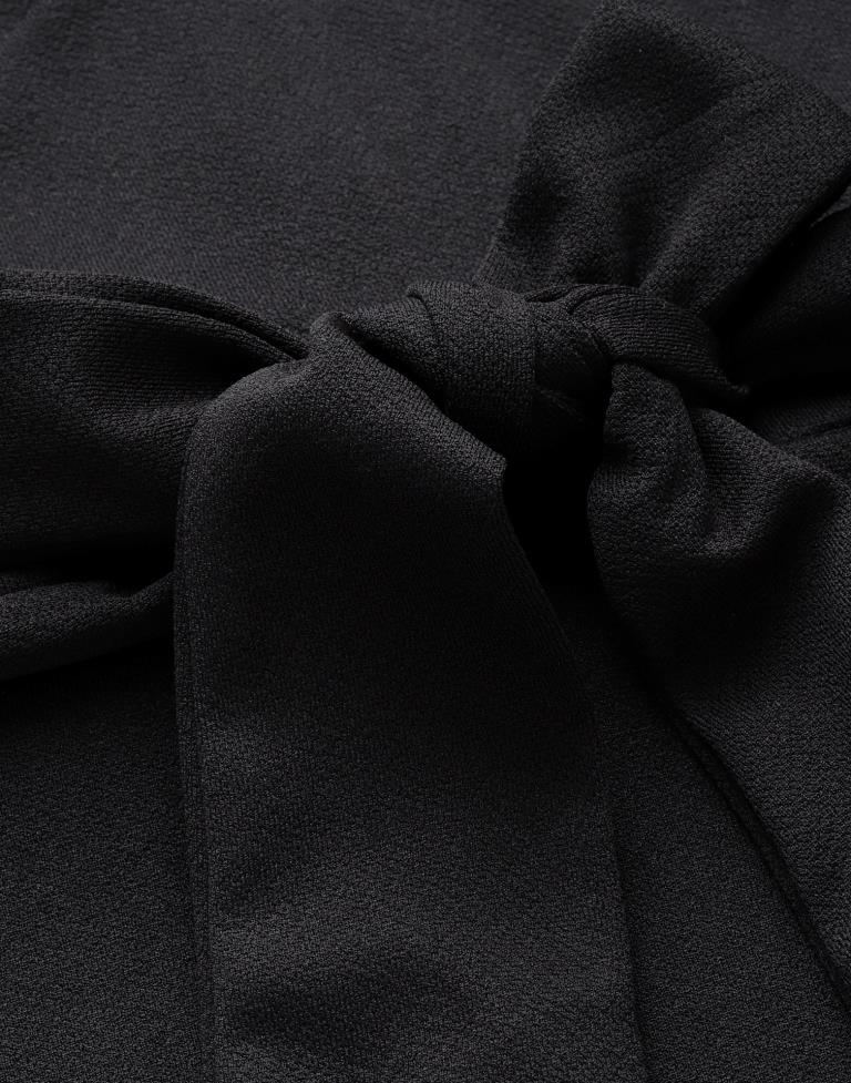 Black Puff Sleeve Collared Dress