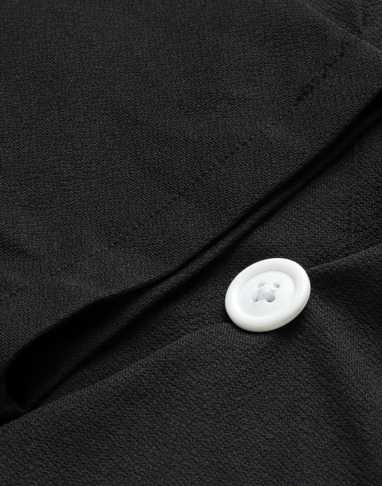Black Puff Sleeve Collared Dress