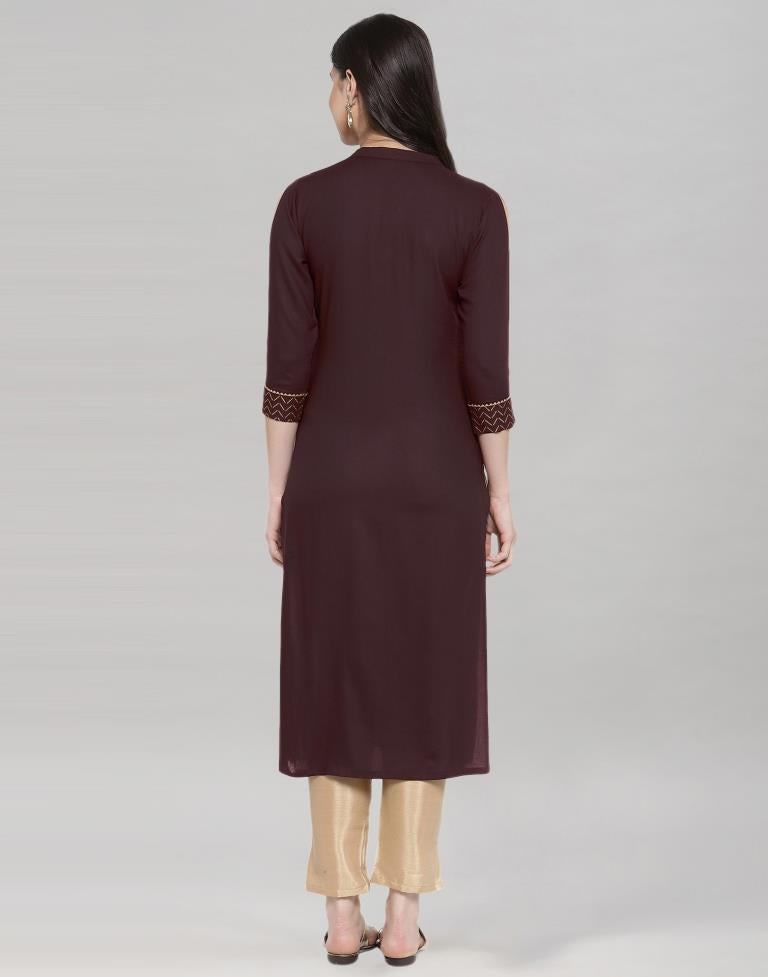 Winesh Maroon Printed Kurti