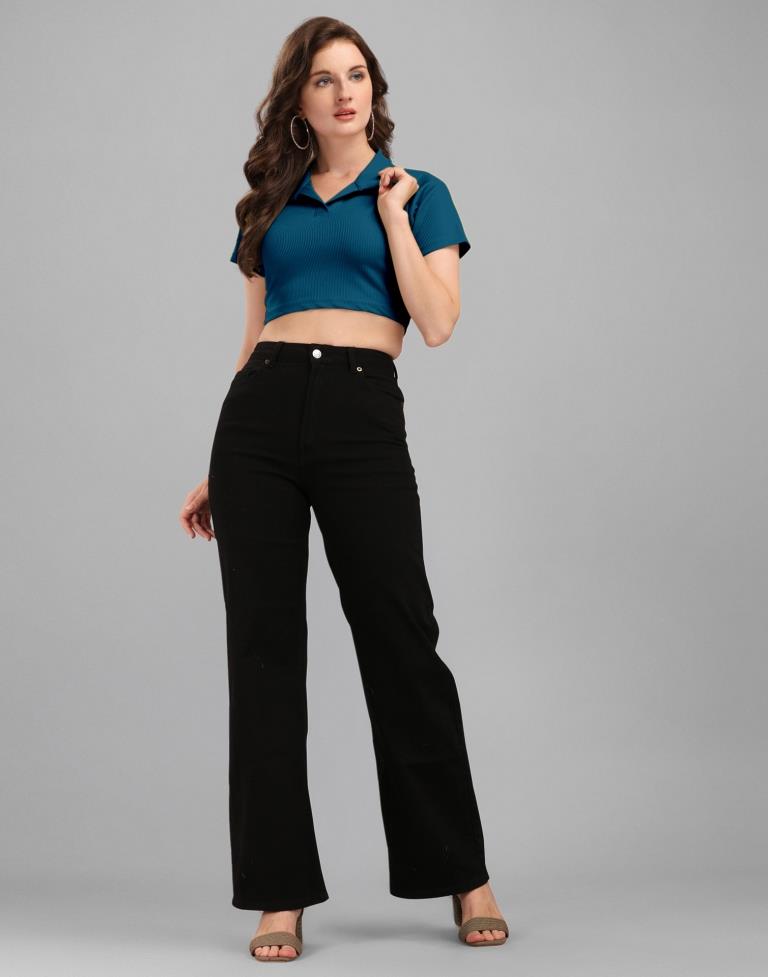Teal Blue Crop Top