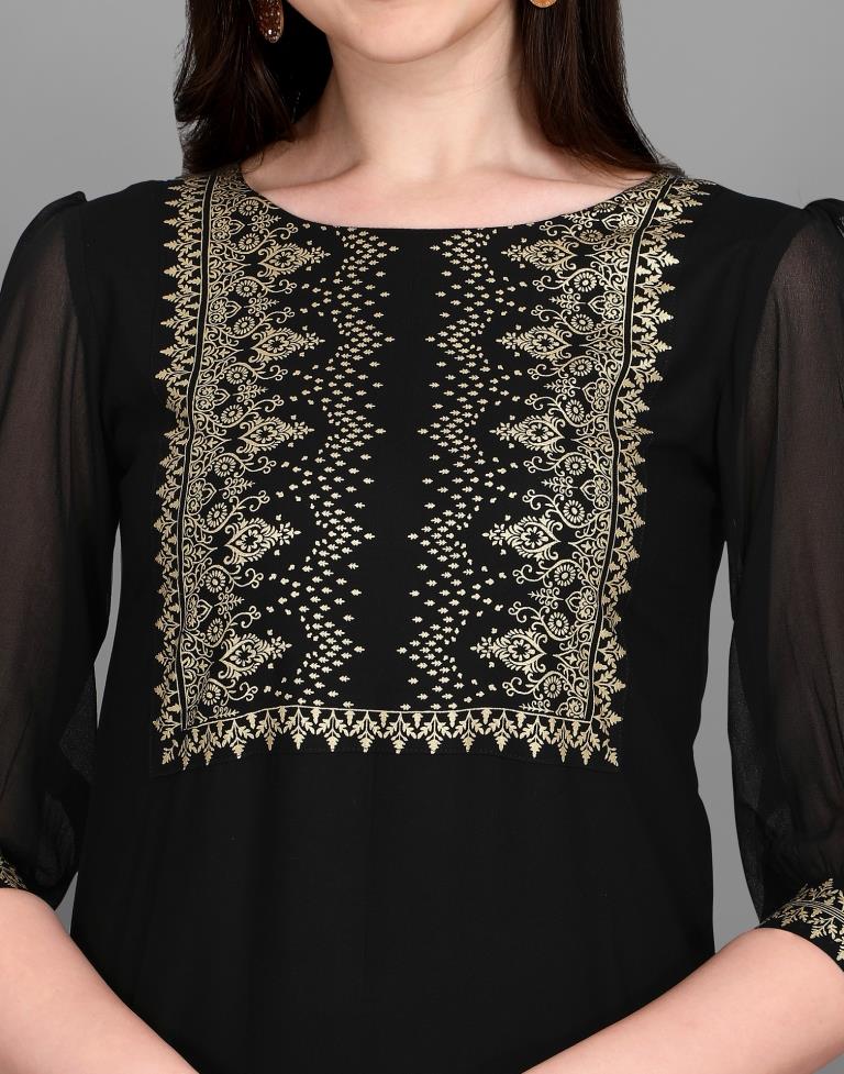 Black Printed Kurti