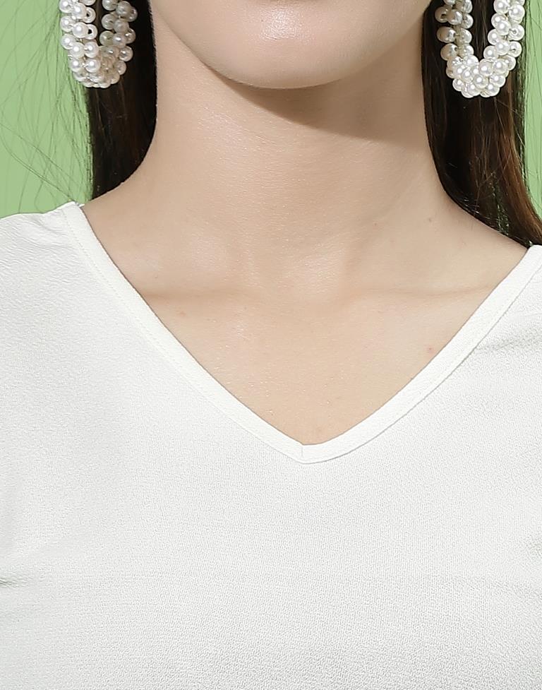 White Puff Sleeve With Strap Top