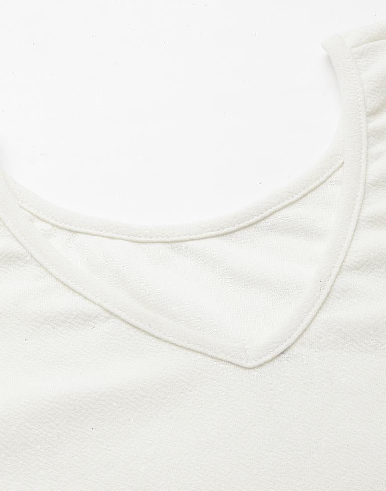 White Puff Sleeve With Strap Top