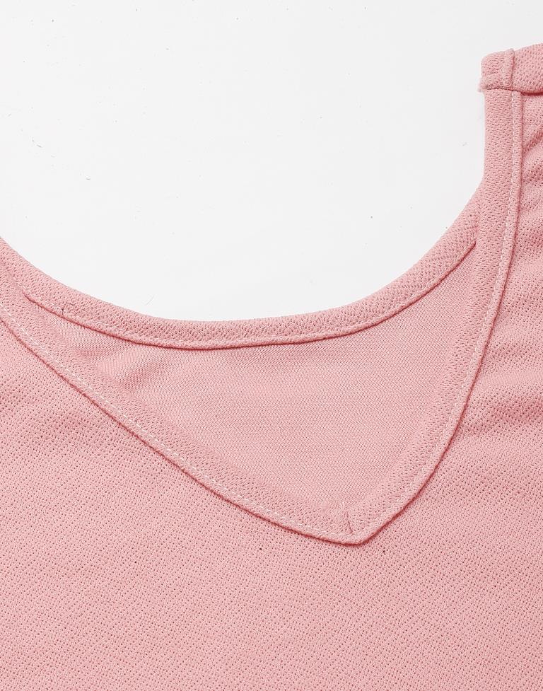 Peach Puff Sleeve With Strap Top