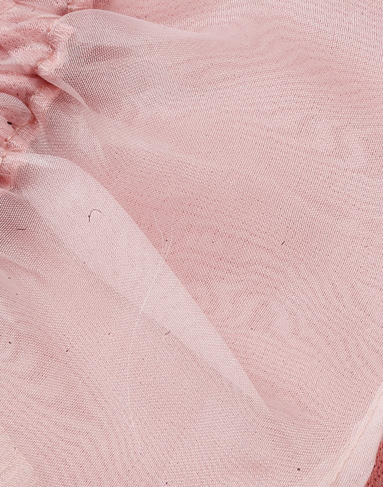Peach Puff Sleeve With Strap Top