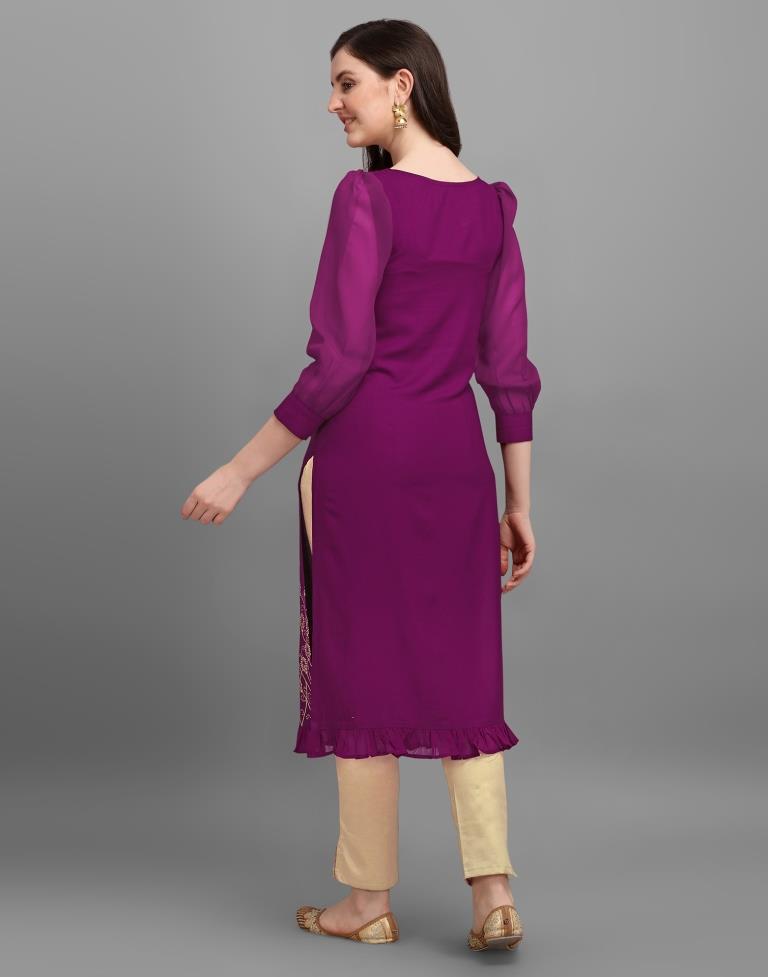 Wine Printed Kurti