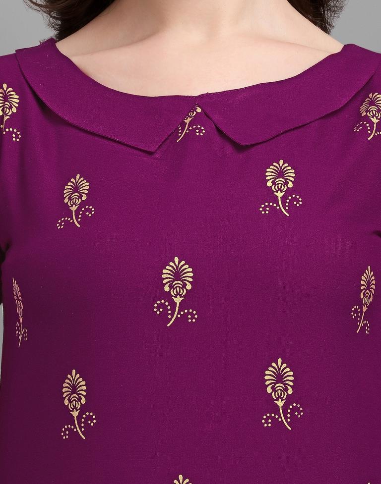 Wine Printed Kurti