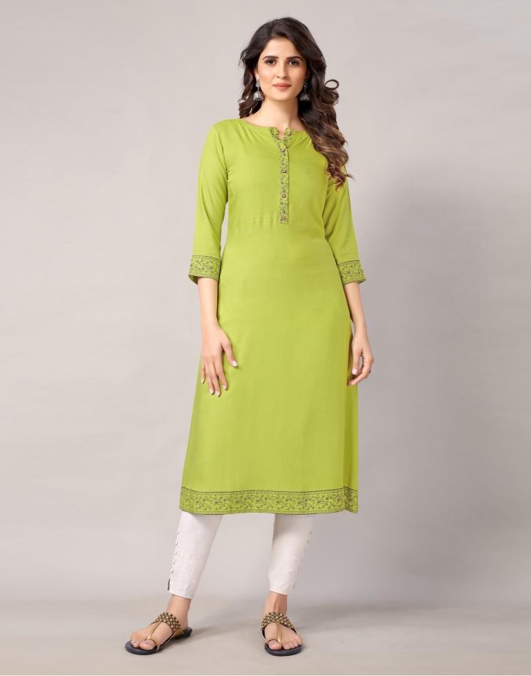 Green Printed Kurti