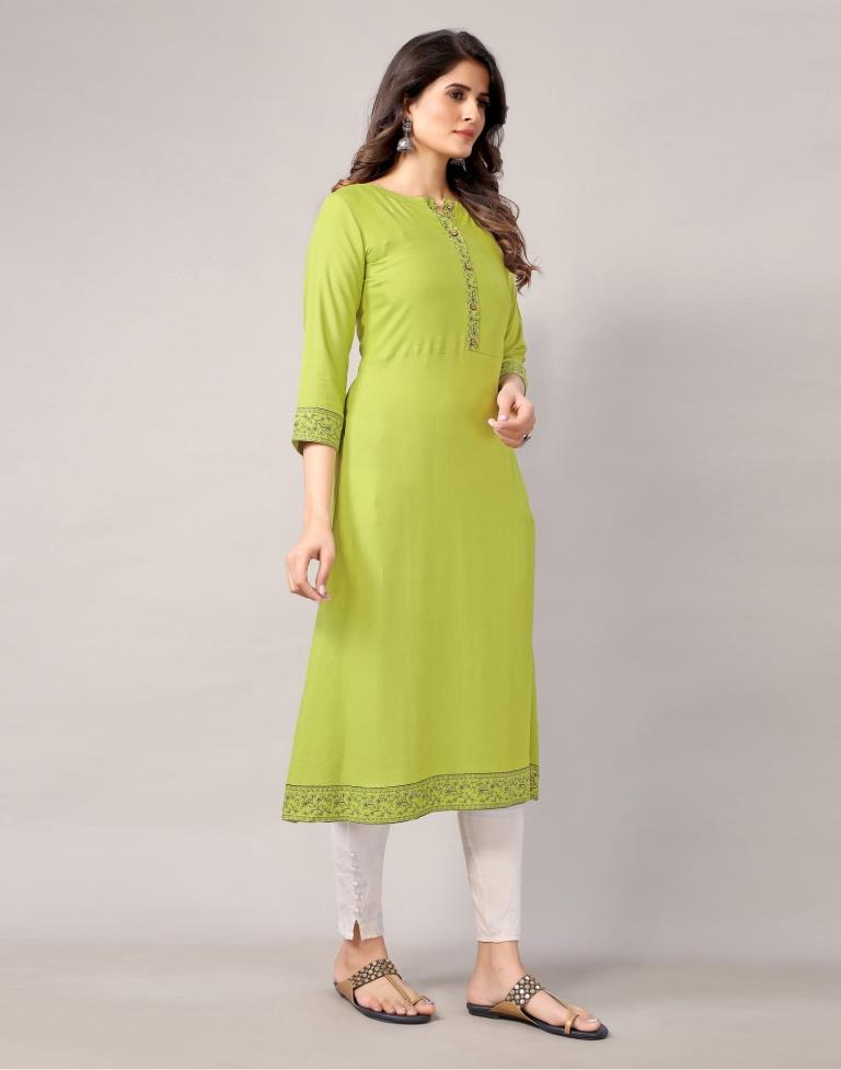Green Printed Kurti