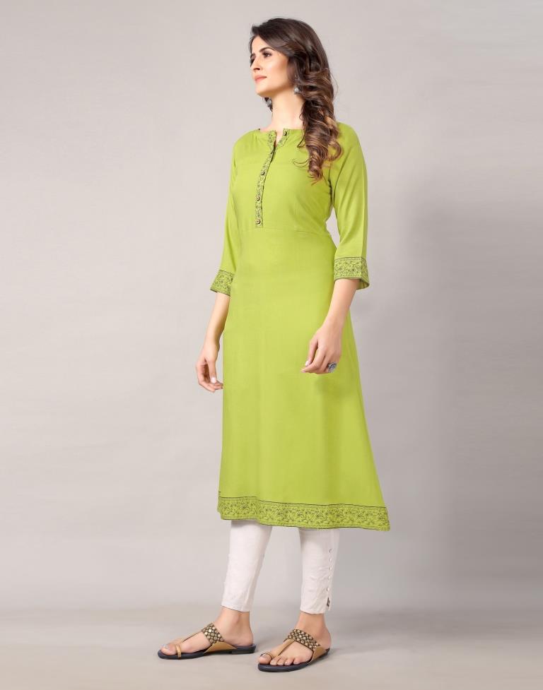 Green Printed Kurti