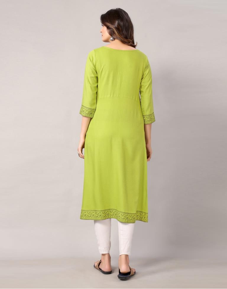Green Printed Kurti