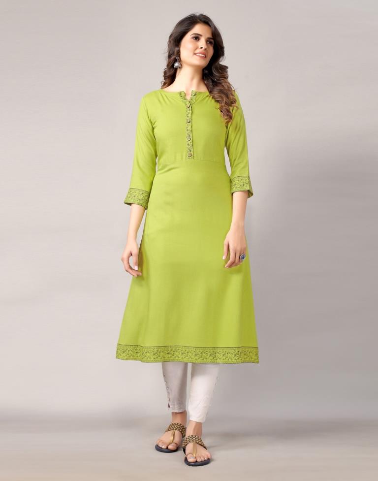 Green Printed Kurti