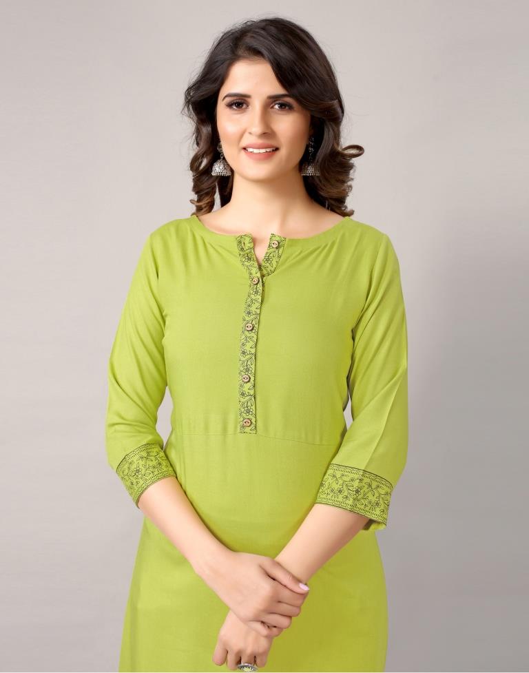 Green Printed Kurti