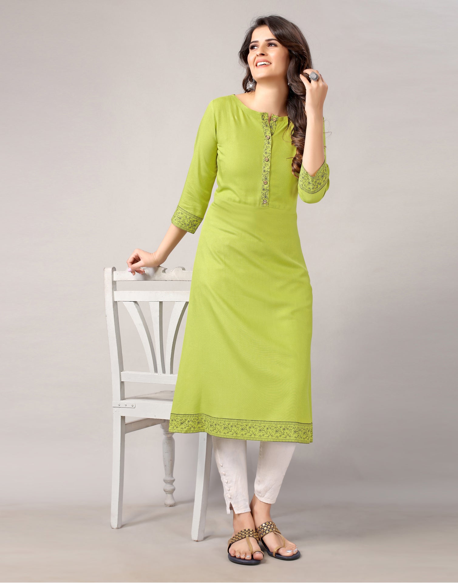 Green Printed Kurti