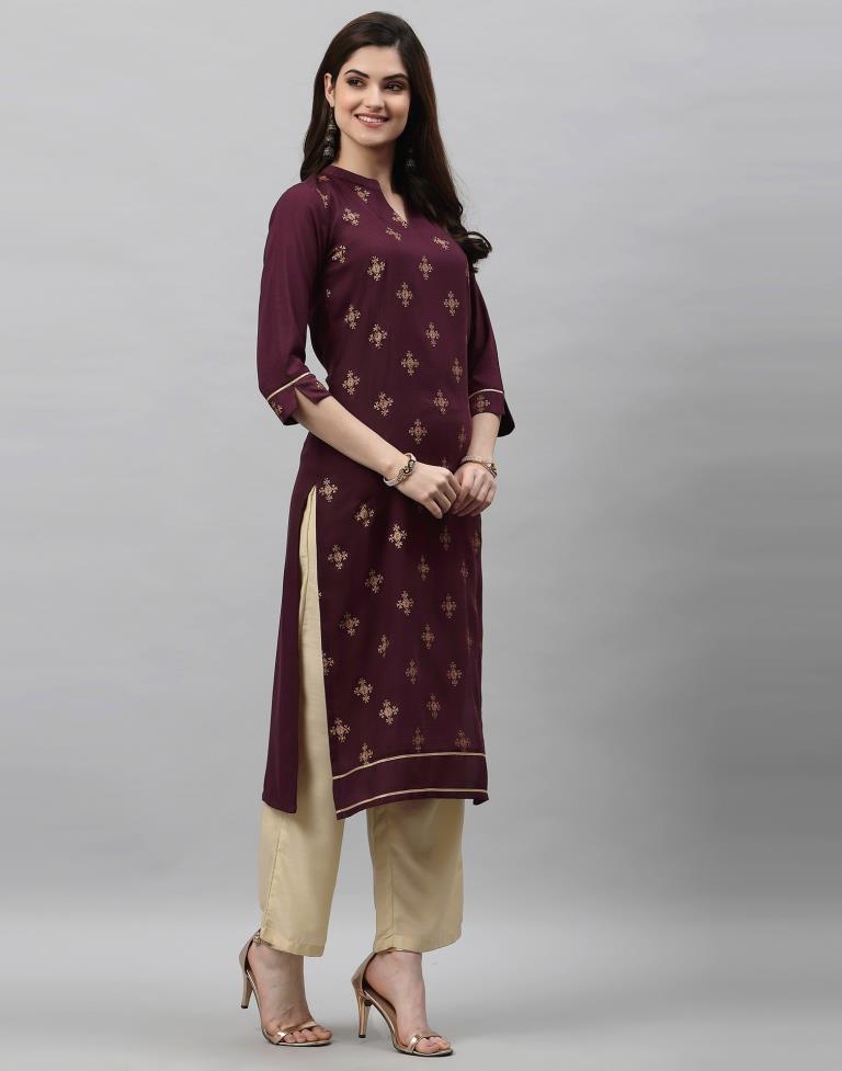 Plumb Printed Kurti