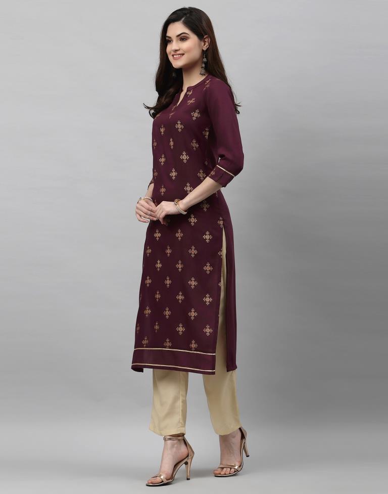 Plumb Printed Kurti