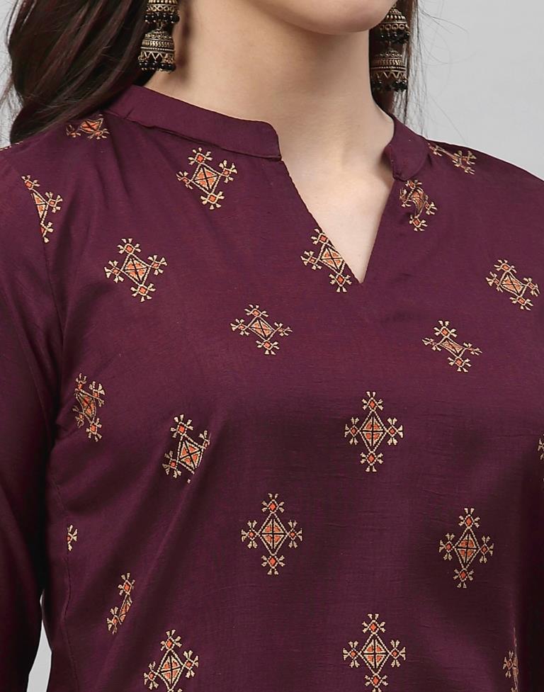 Plumb Printed Kurti
