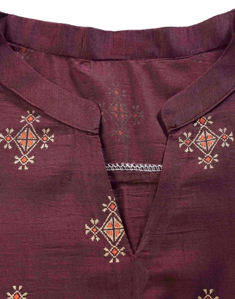 Plumb Printed Kurti