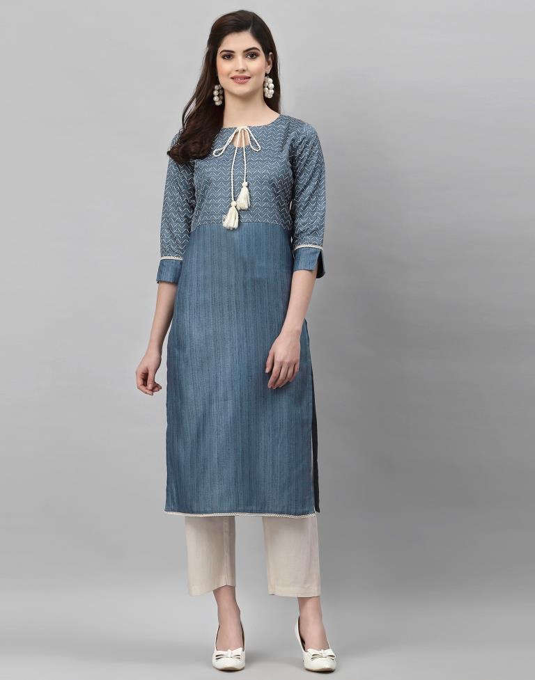 Grey Printed Kurti