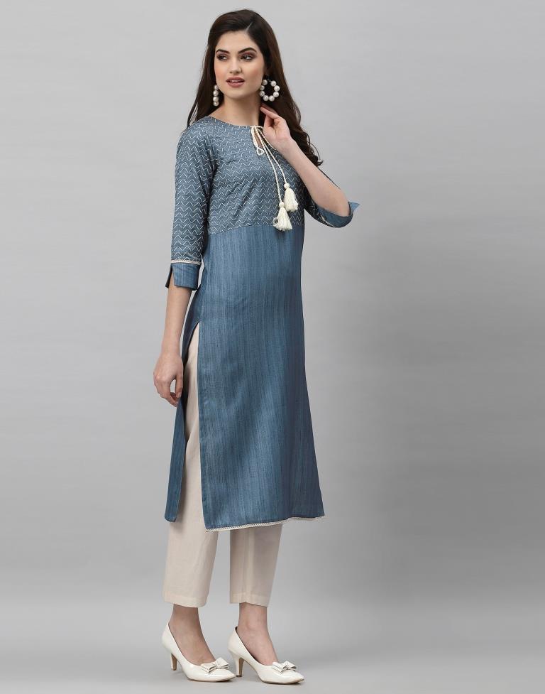 Grey Printed Kurti