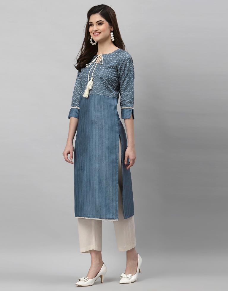 Grey Printed Kurti
