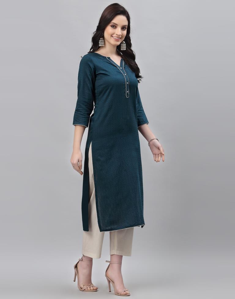 Teal Woven Kurti
