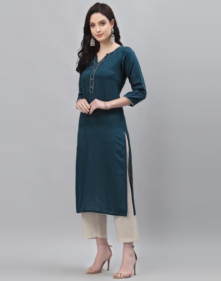 Teal Woven Kurti
