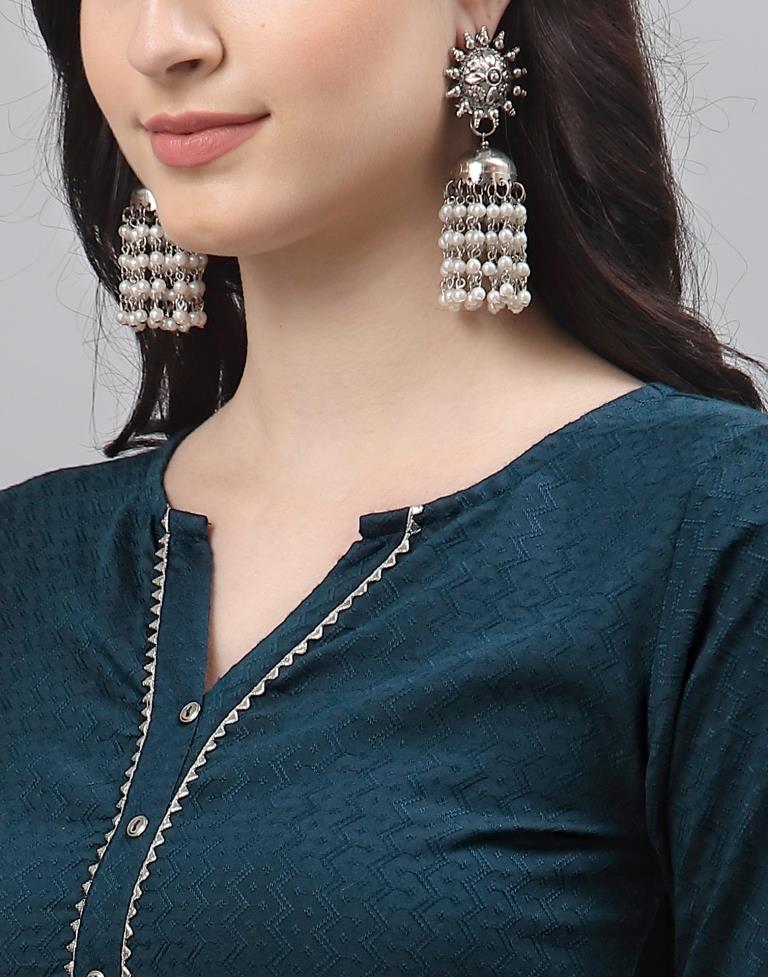 Teal Woven Kurti