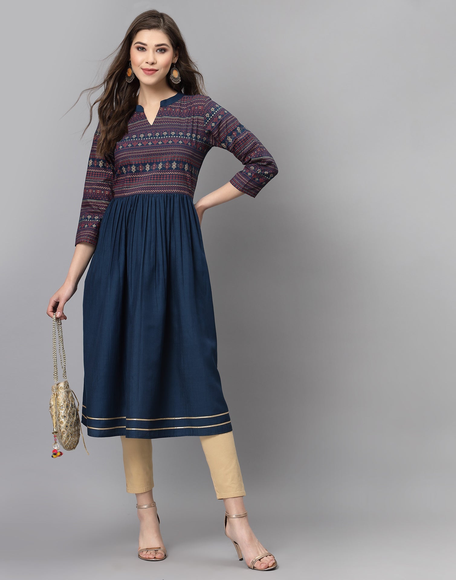 Teal Flared Kurti