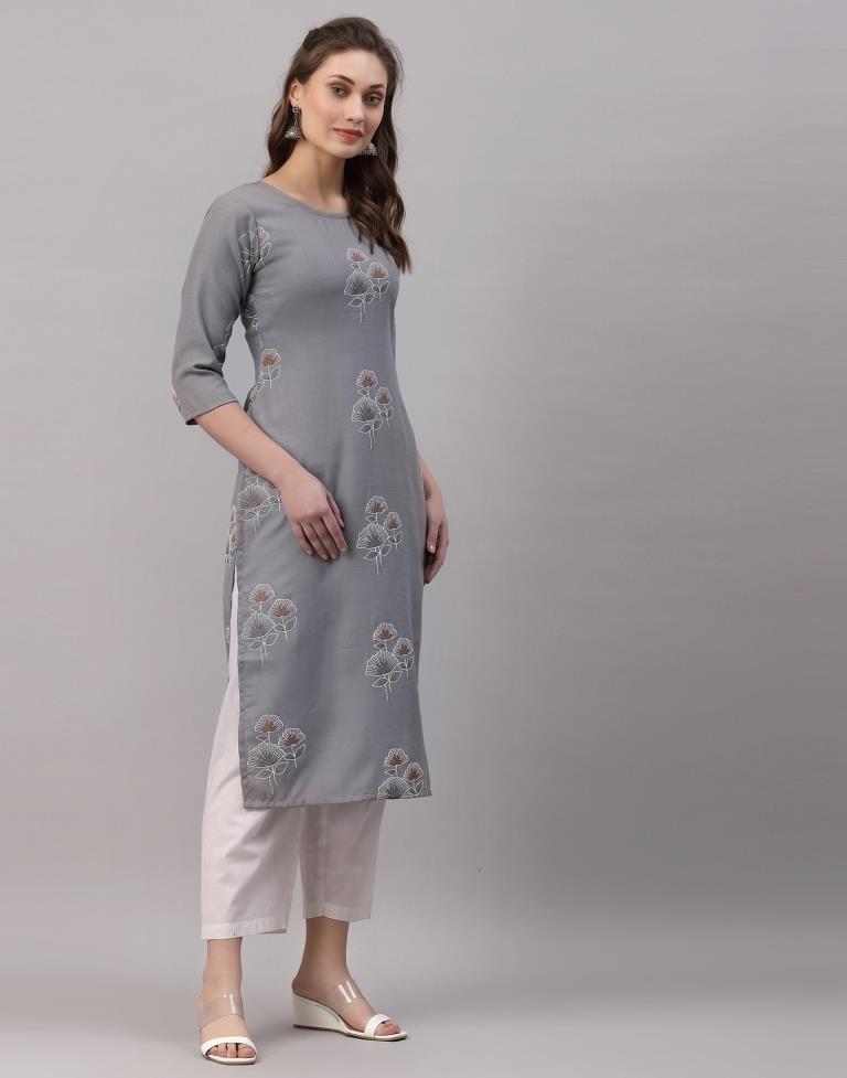 Grey Printed Kurti