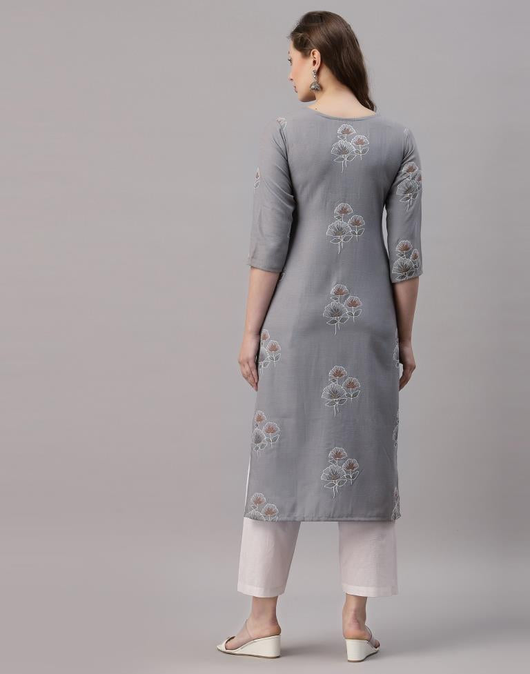 Grey Printed Kurti