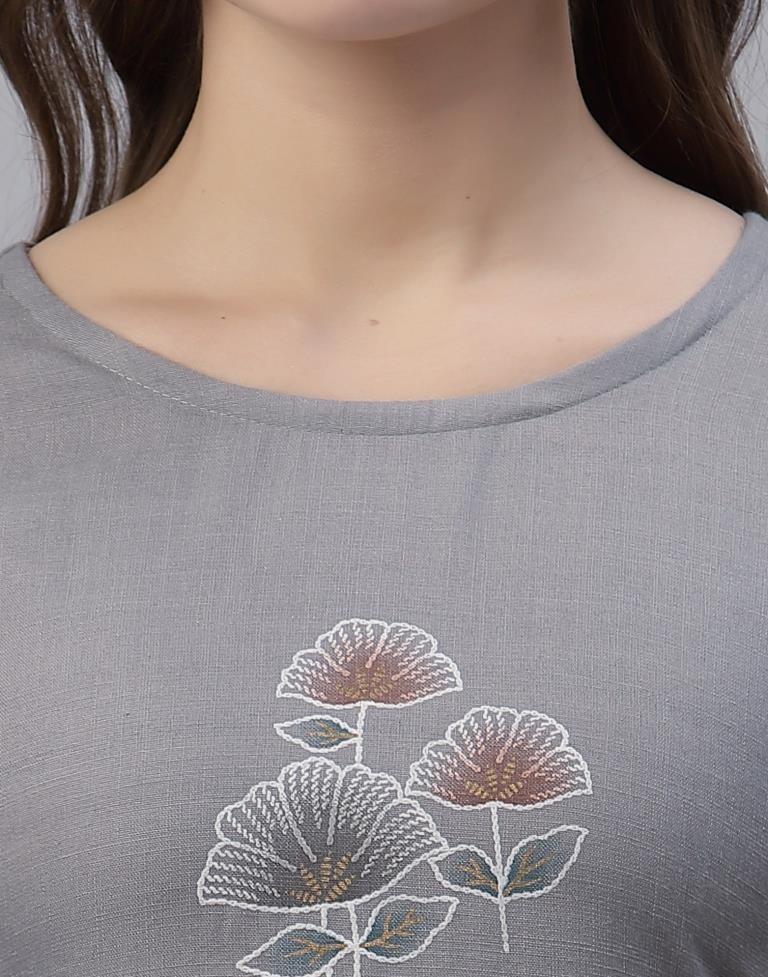 Grey Printed Kurti