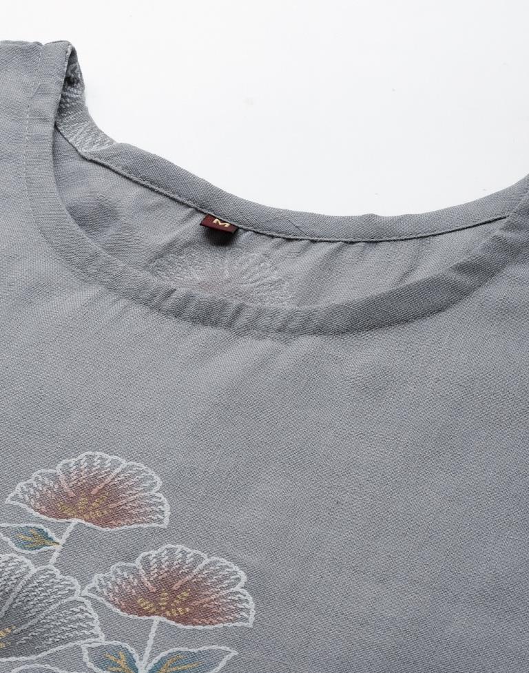 Grey Printed Kurti
