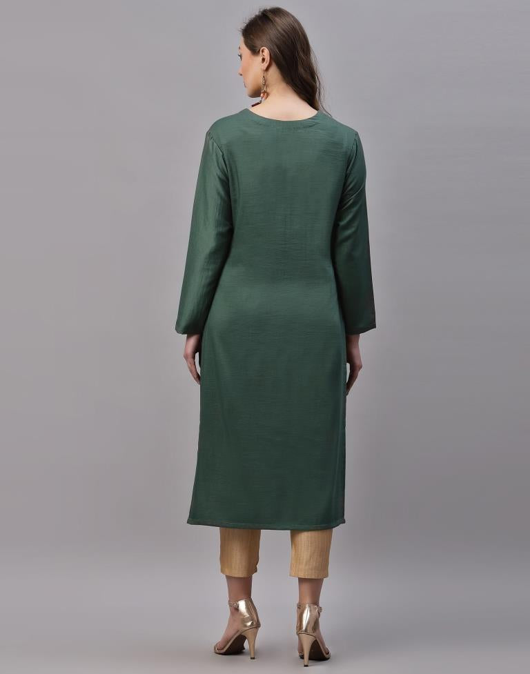 Dusty Green Embroidered Kurti