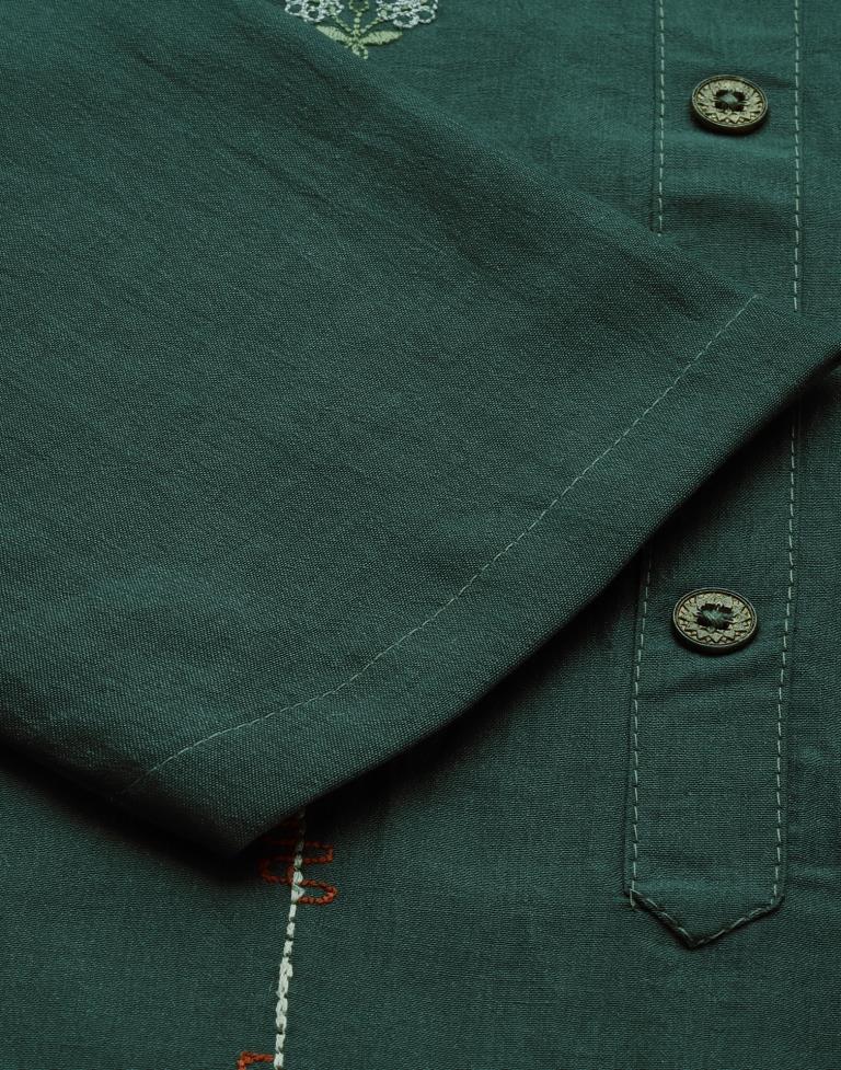 Dusty Green Embroidered Kurti