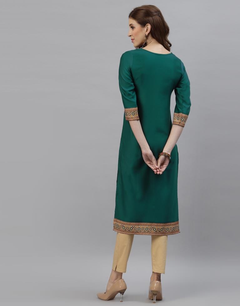 Teal Digital Printed Kurti