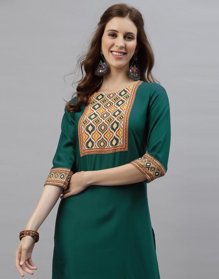 Teal Digital Printed Kurti