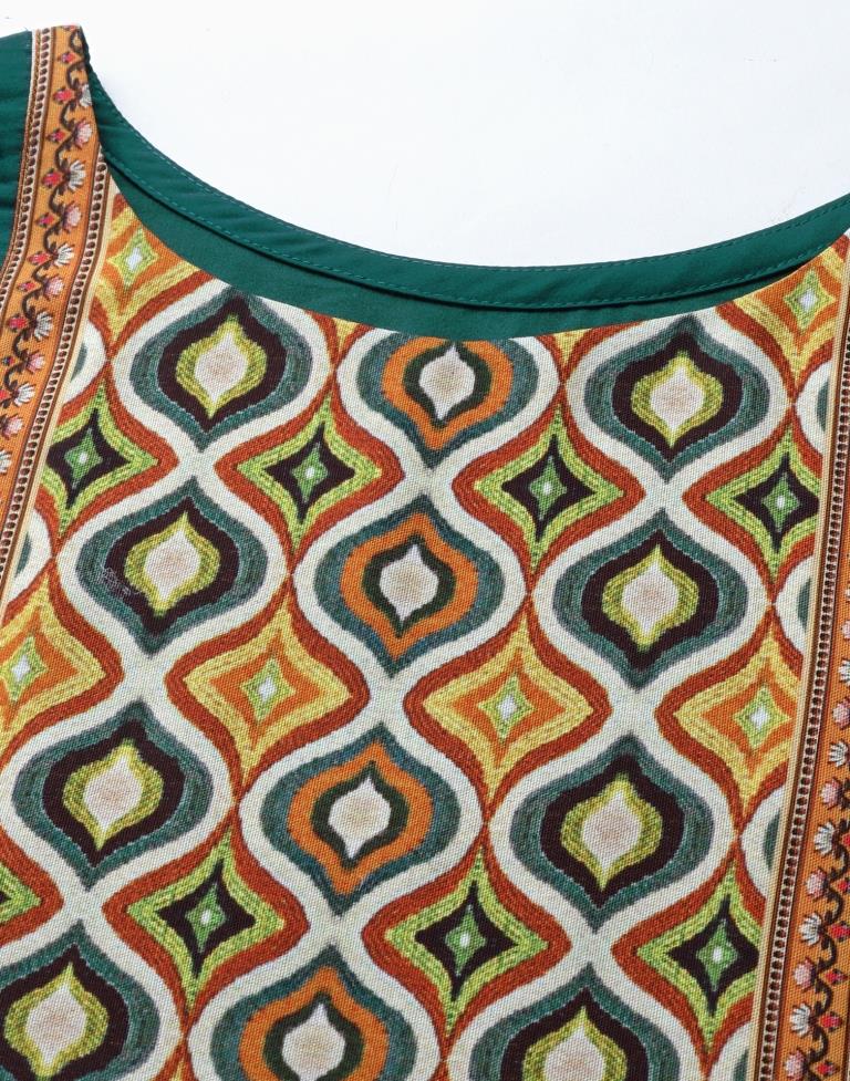 Teal Digital Printed Kurti