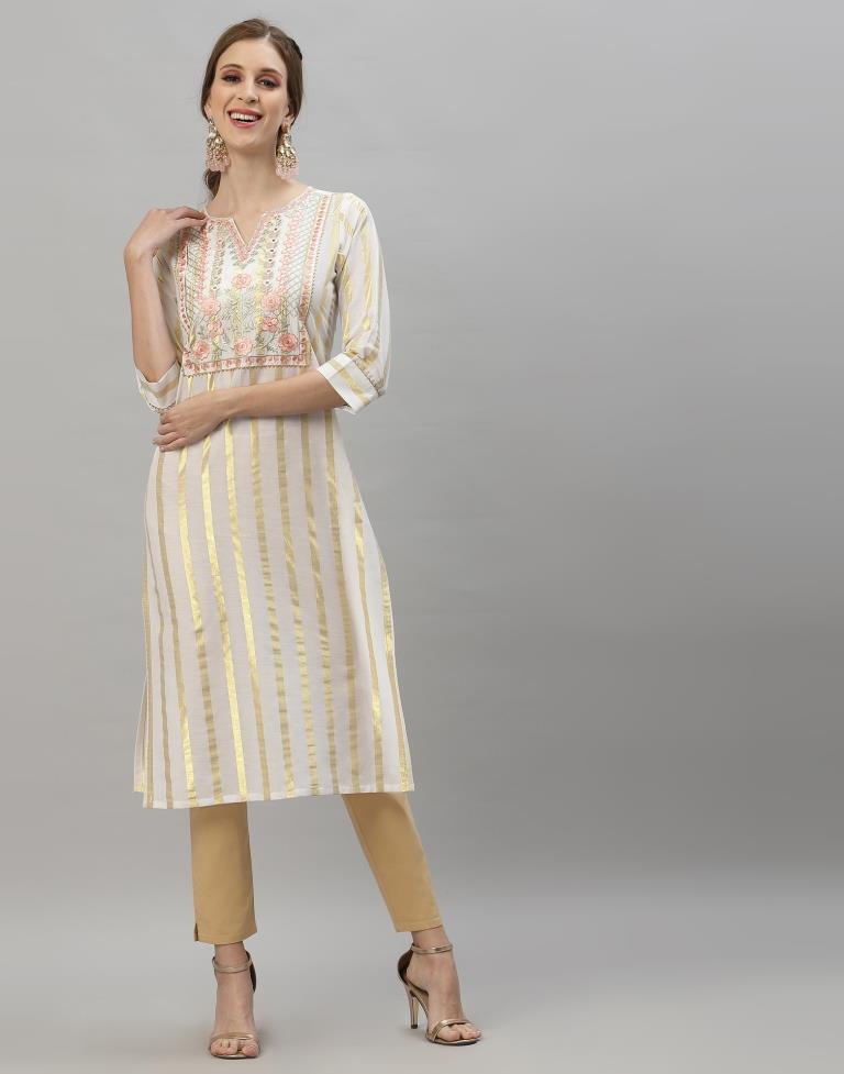 White Embridary Kurti
