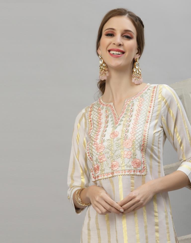 White Embridary Kurti