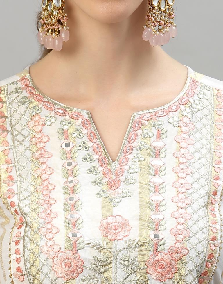 White Embridary Kurti